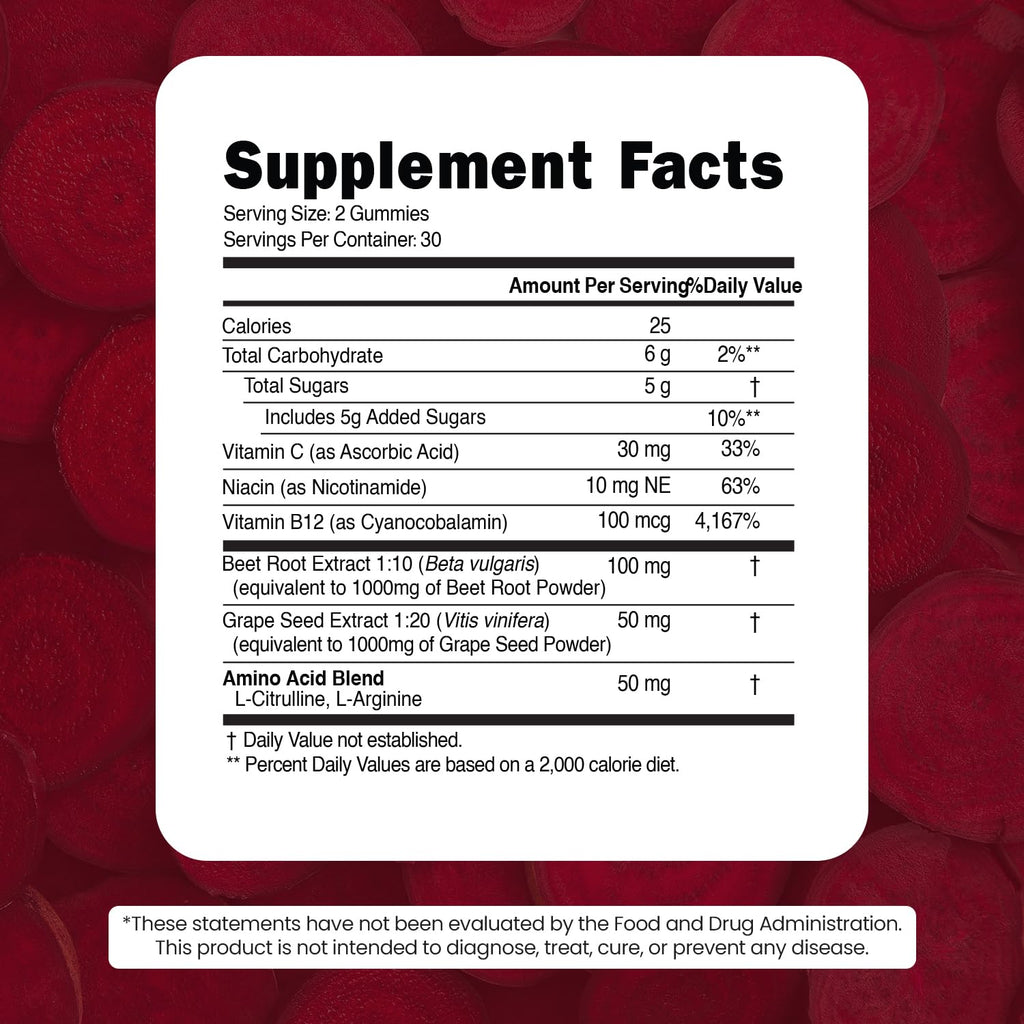 Beet Root Gummies with Grape Seed Q265956