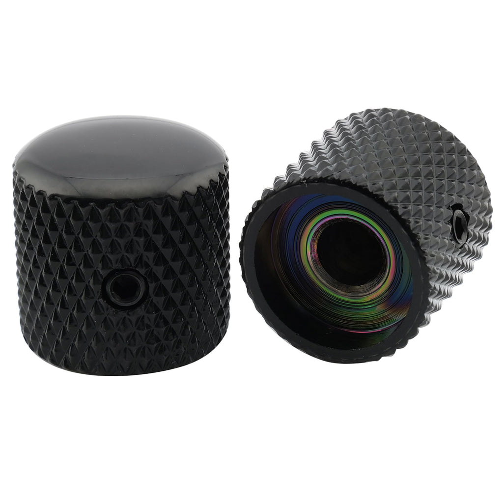 1/4 Inch Steel Dome Knob with Set Screw Black 2Pcs C384289