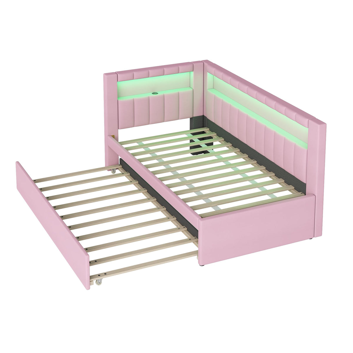 Pink Twin Size Daybed with Trundle D939