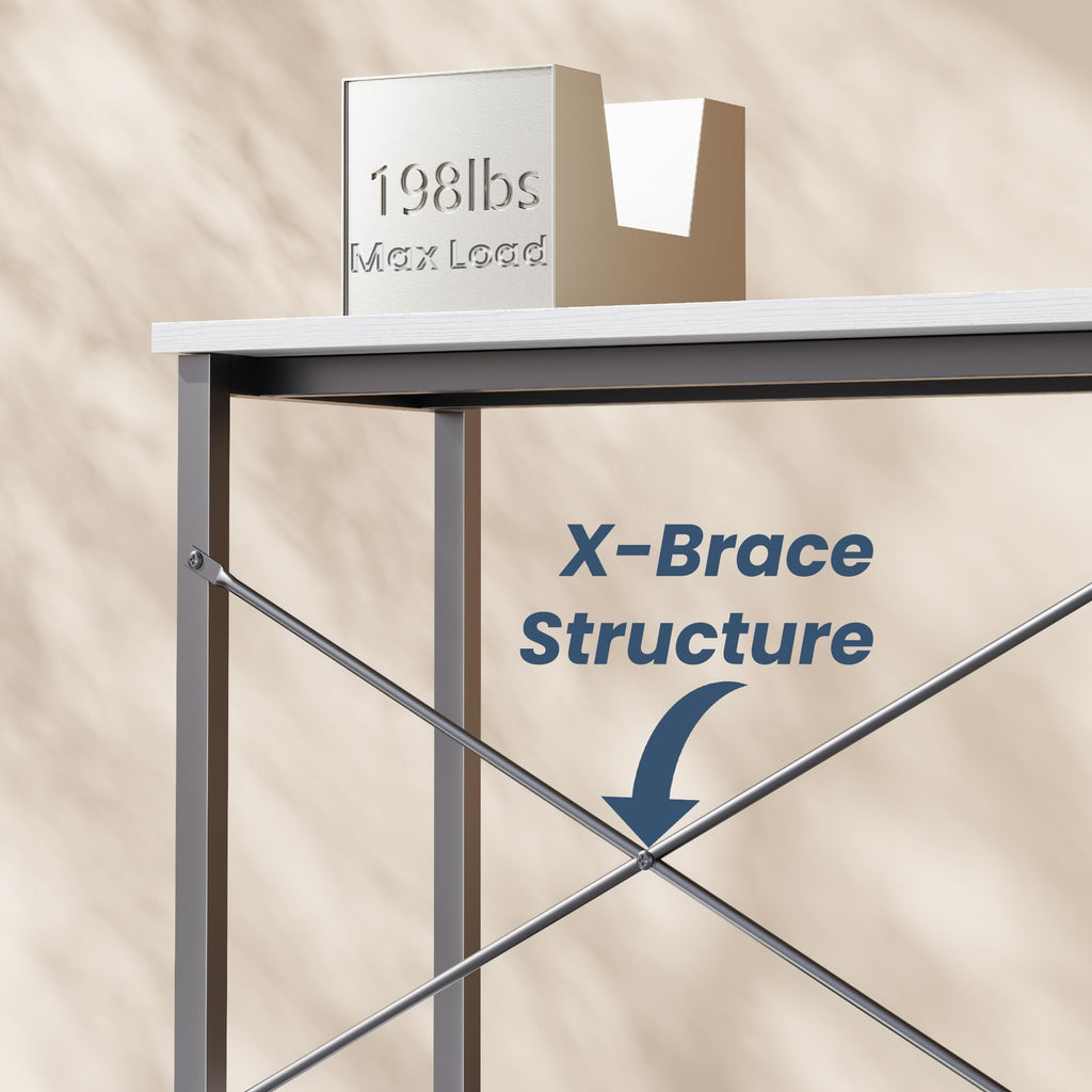50-Inch Reversible L Shaped Desk with CPU Shelf A30763