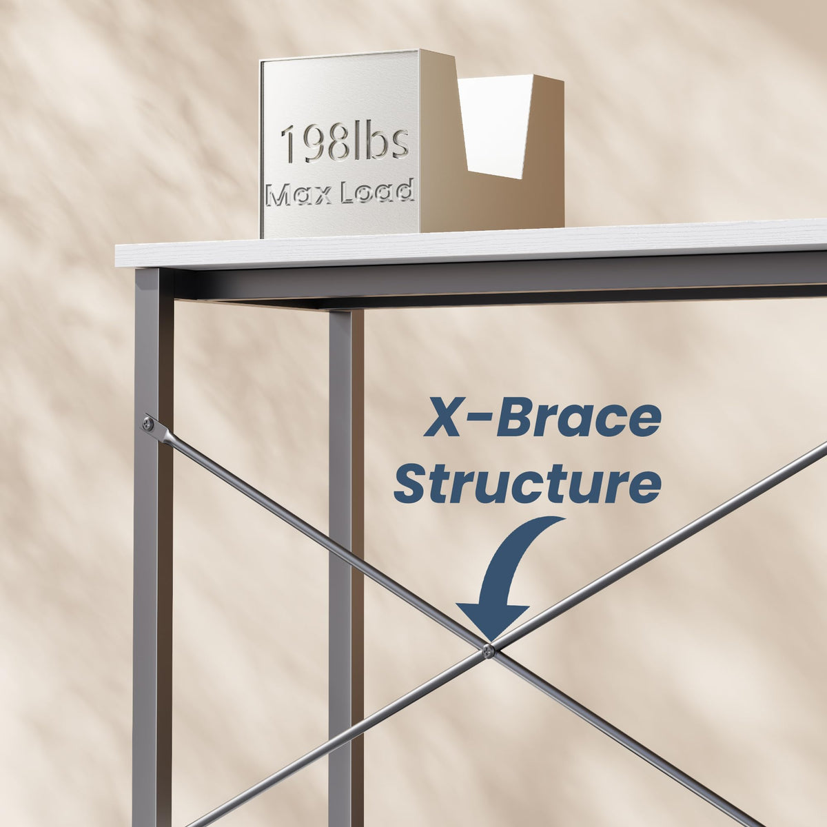50-Inch Reversible L Shaped Desk with CPU Shelf A30763