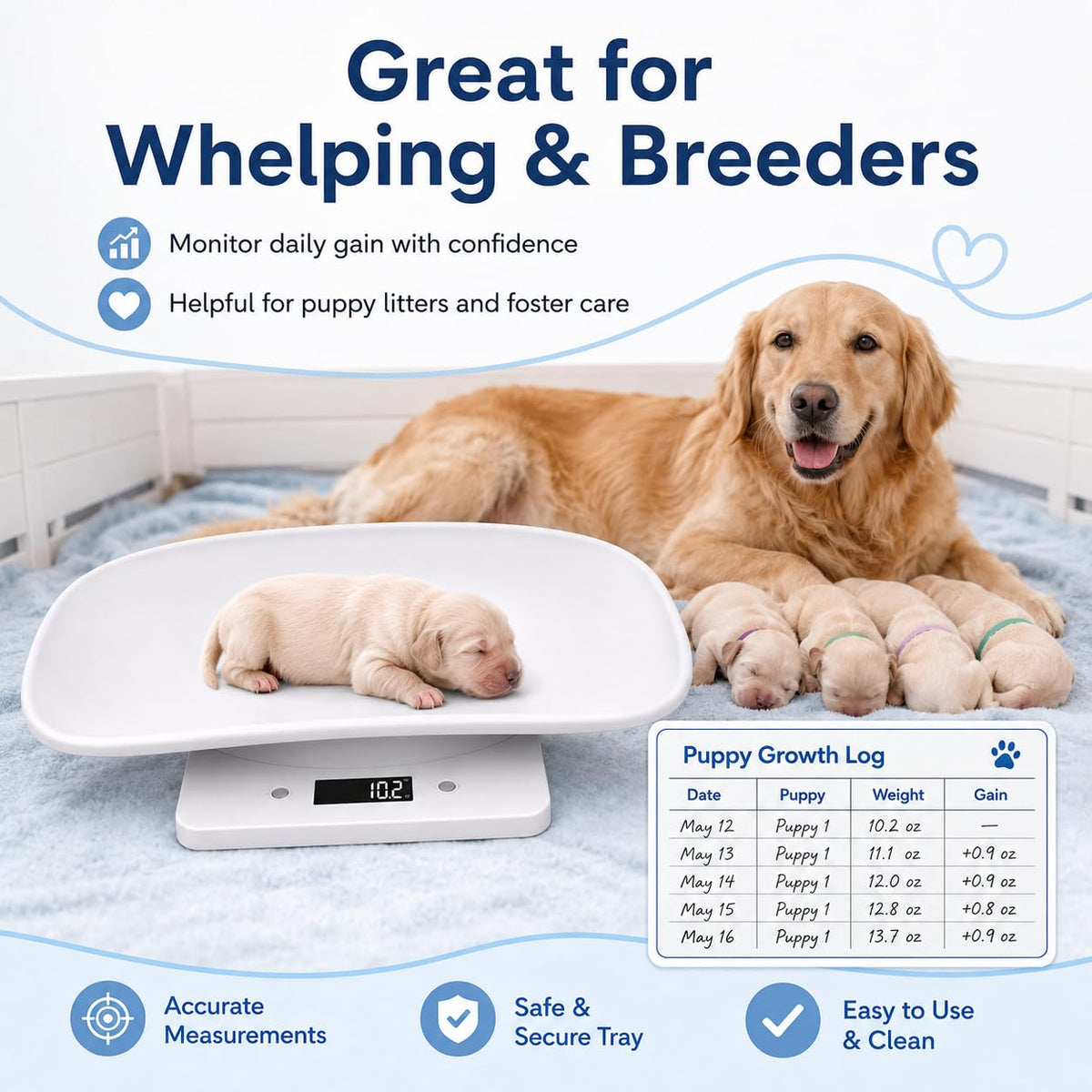 Digital Pet Scale with 1g Resolution and Tape Measure E42854