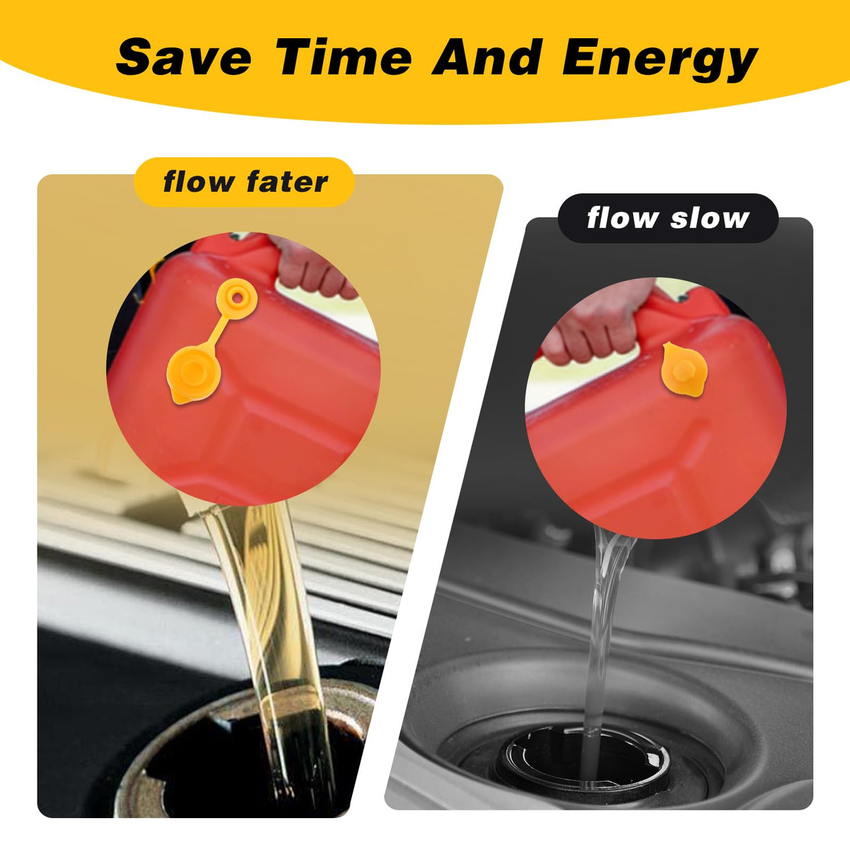 Yellow Plastic Gas Can Vent Caps V665