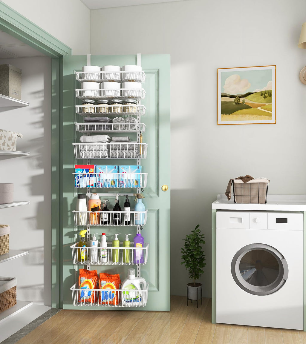 White 9-Tier Over The Door Pantry Organizer C21604