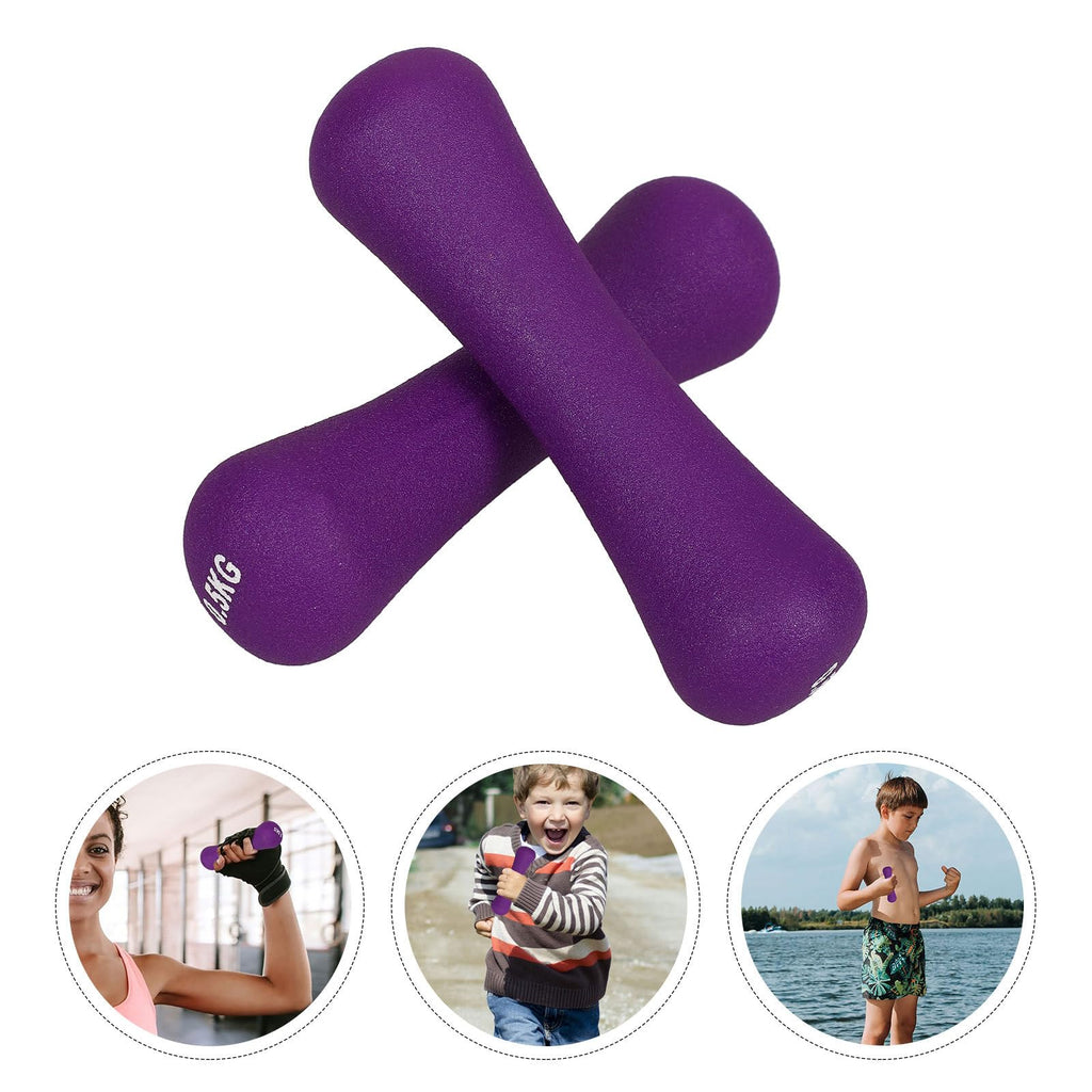 Bone-shaped Hand Dumbbells 2pcs 0.5kg Purple Neoprene Coated N4469