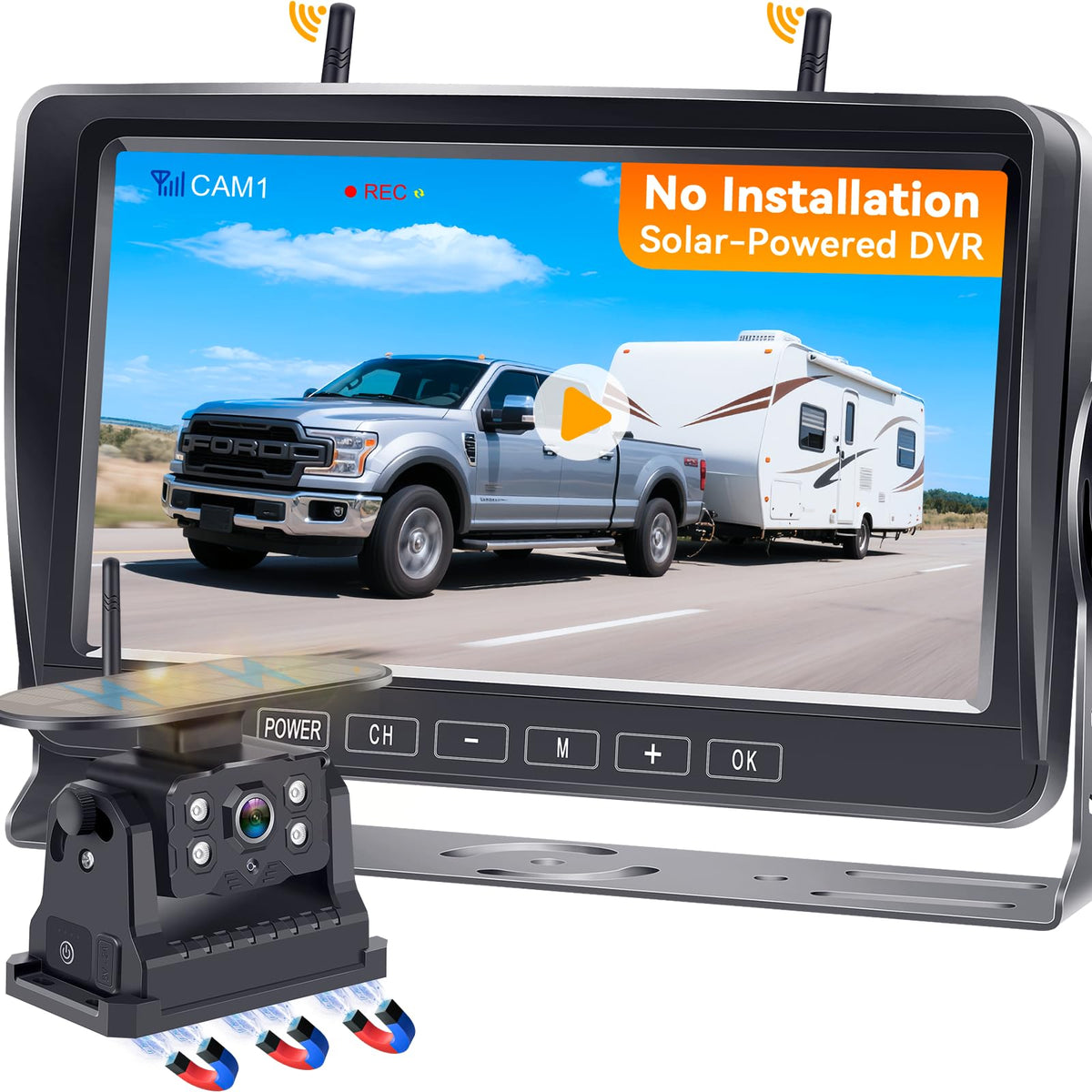 Wireless Backup Camera 7-Inch Magnetic HD 1080P T1263
