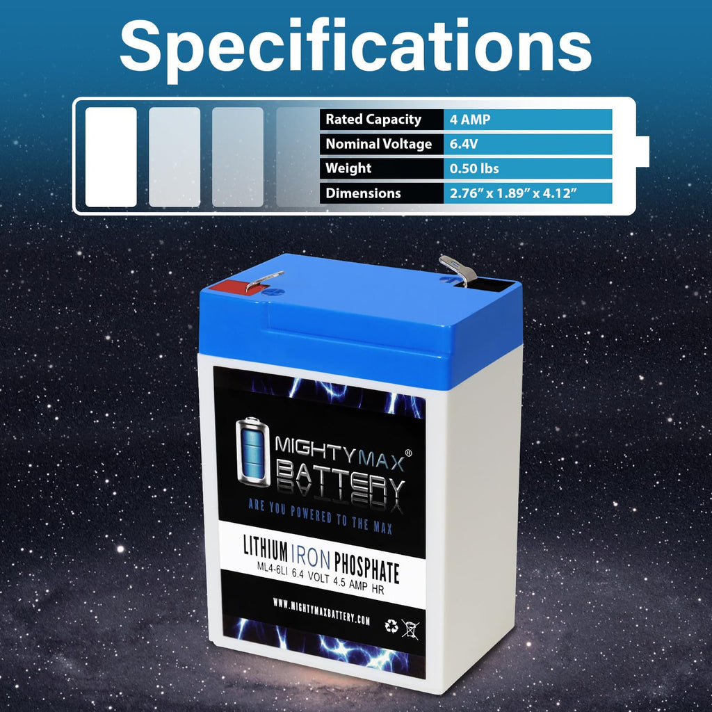 6V 4.5AH Lithium Replacement Battery V41206