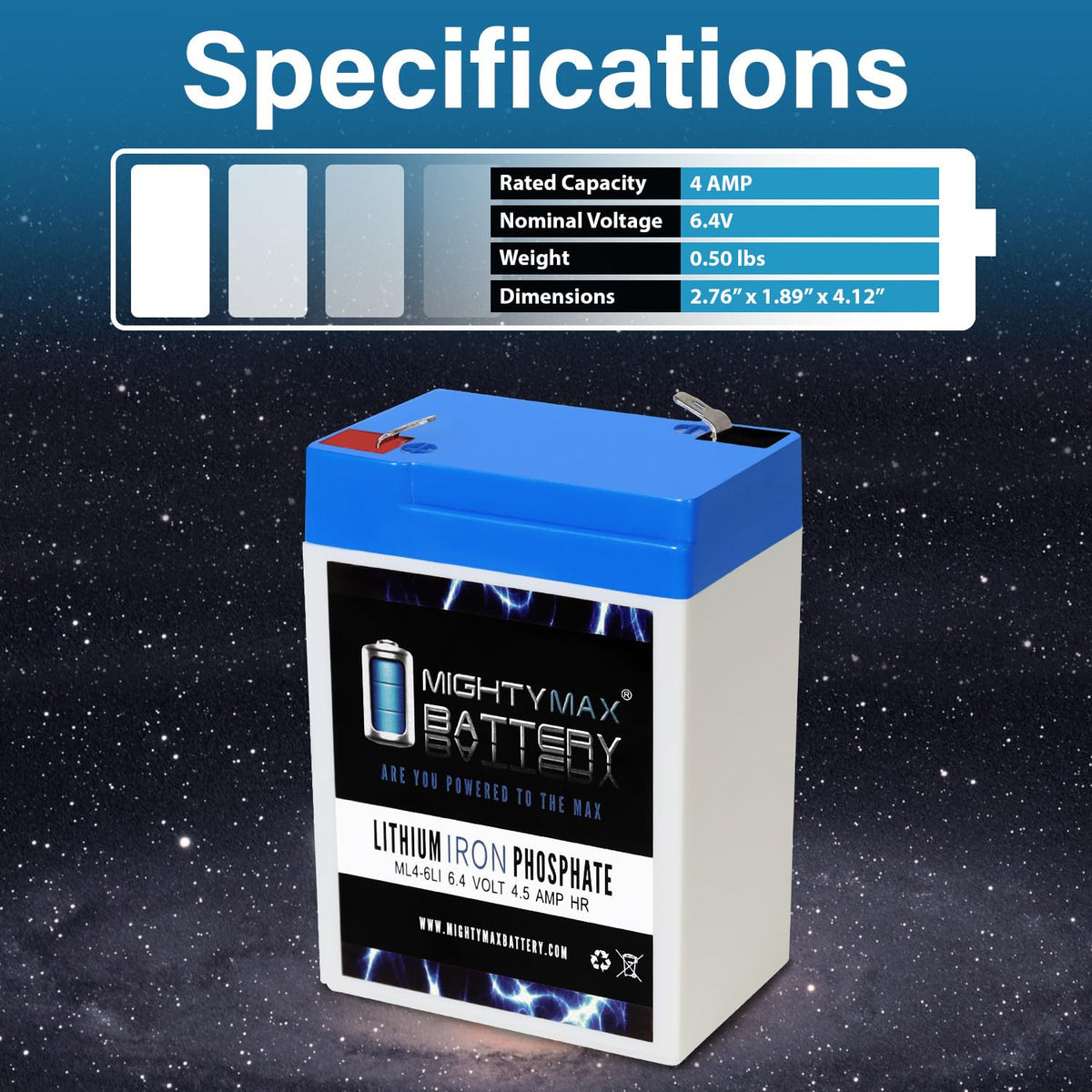 6V 4.5AH Lithium Replacement Battery V41206