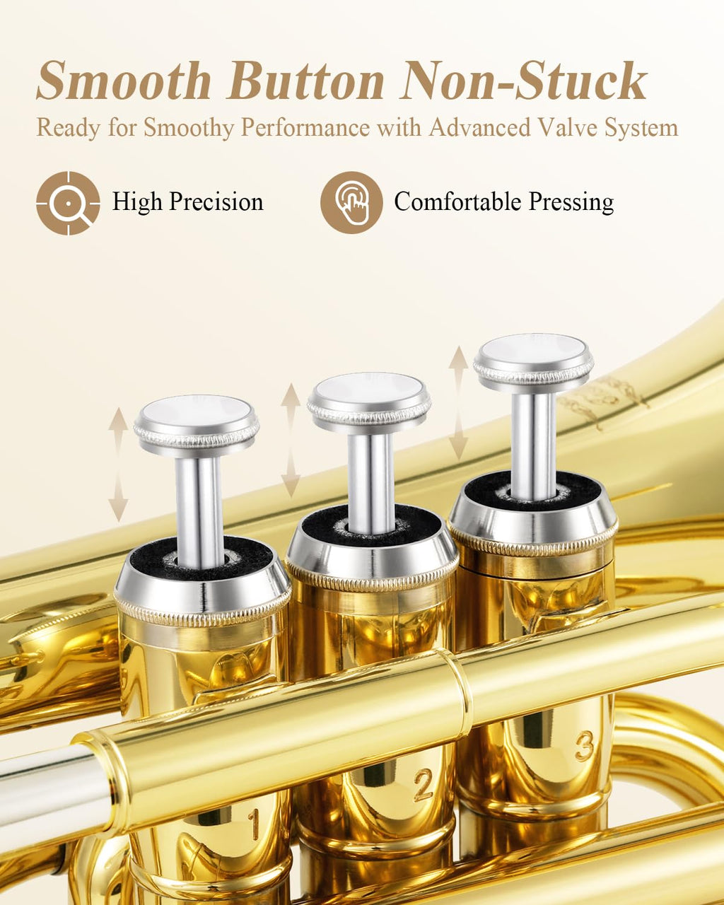 Bb Pocket Trumpet Brass Golden with Case L112