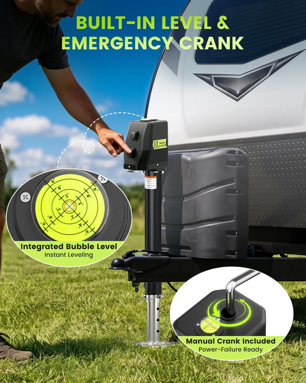 Electric Trailer Jack 12V DC 5000 lbs J525