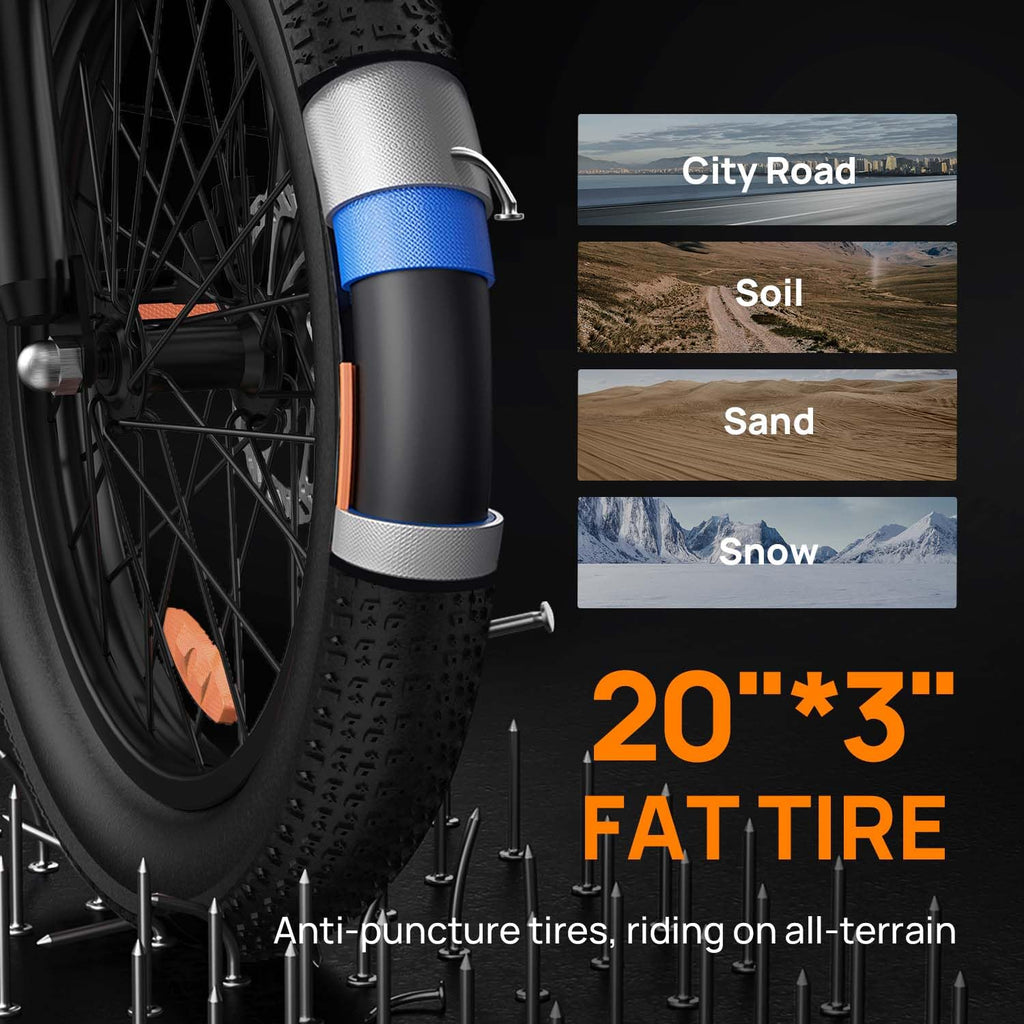 20" Fat Tire Electric Bike with 1000W Motor C433615