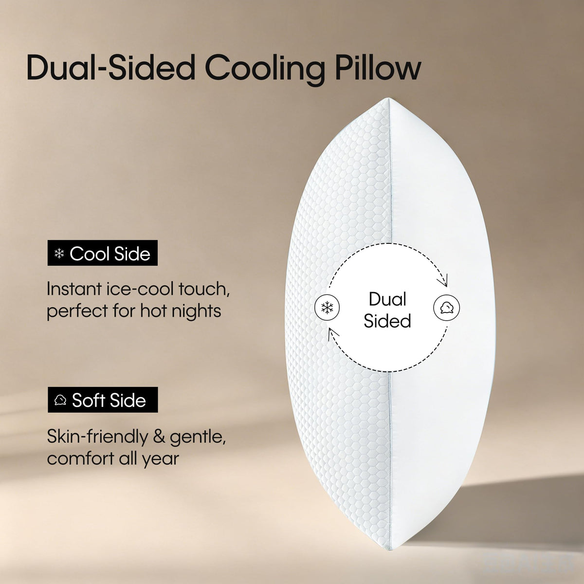 Cooling Reversible Down Alternative Bed Pillows A2156