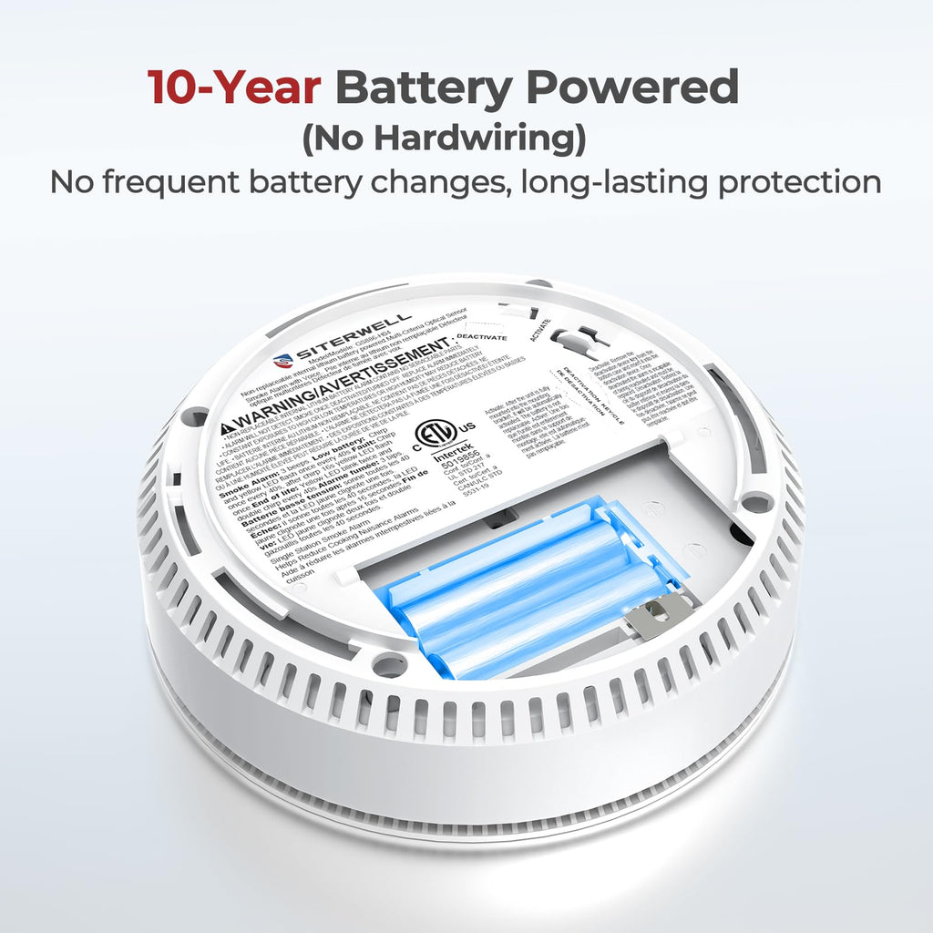 Smoke Detectors 10 Year Sealed Battery Operated 3 Pack F647