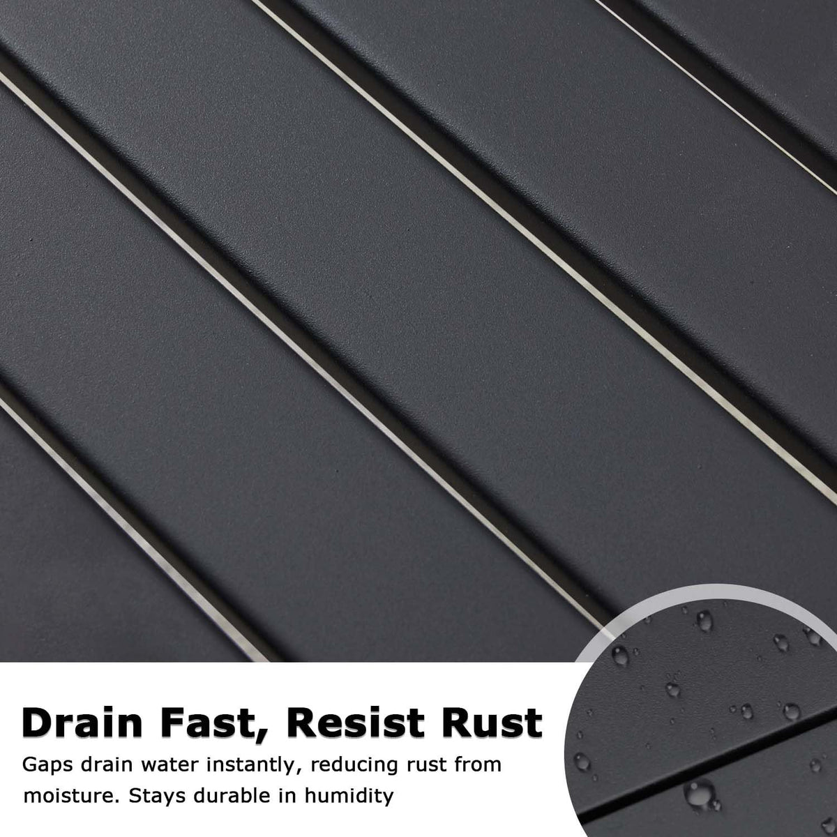 Black 46" Metal Outdoor Bench V61848