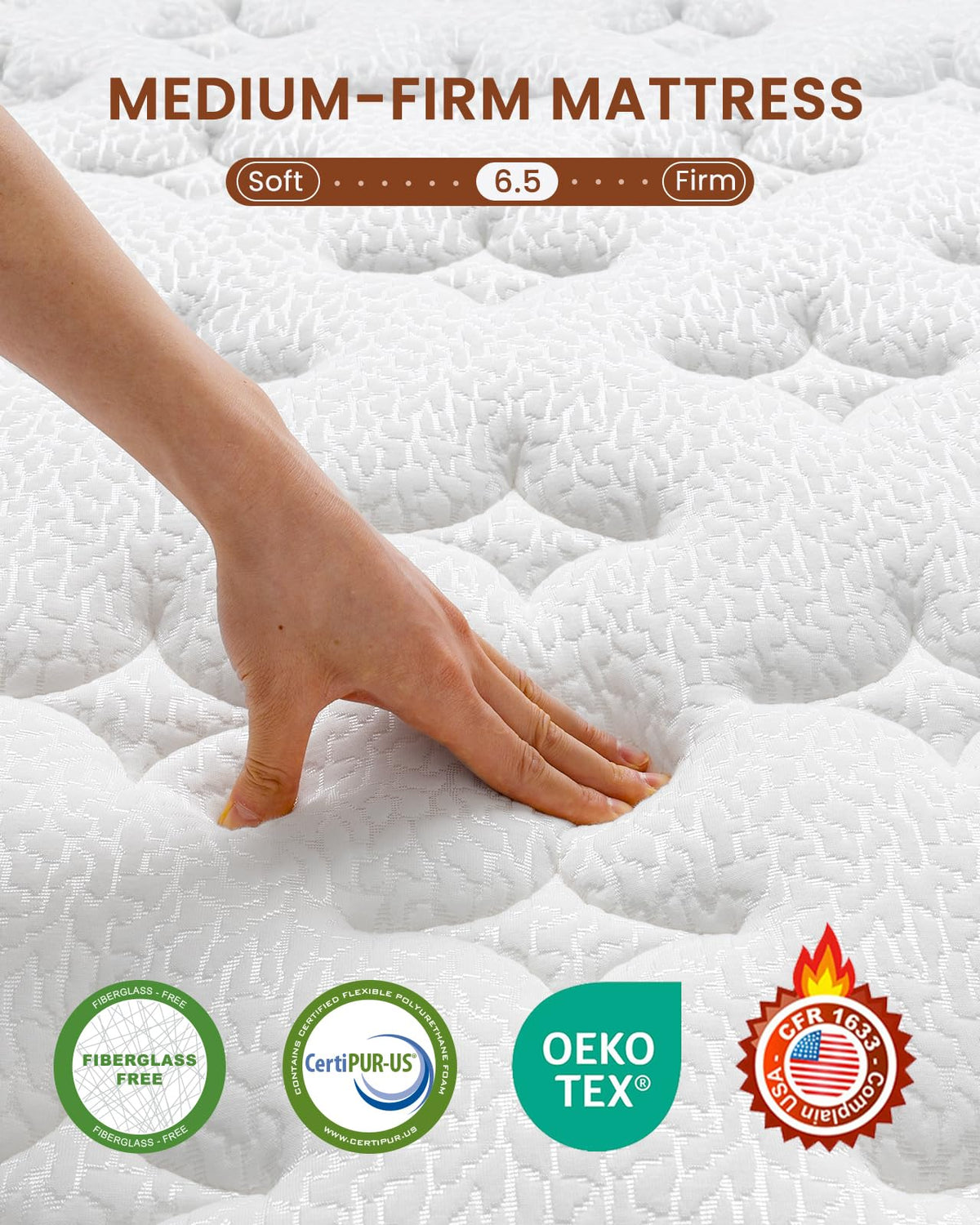 Queen Size 14 Inch Hybrid Mattress with Memory Foam J835729