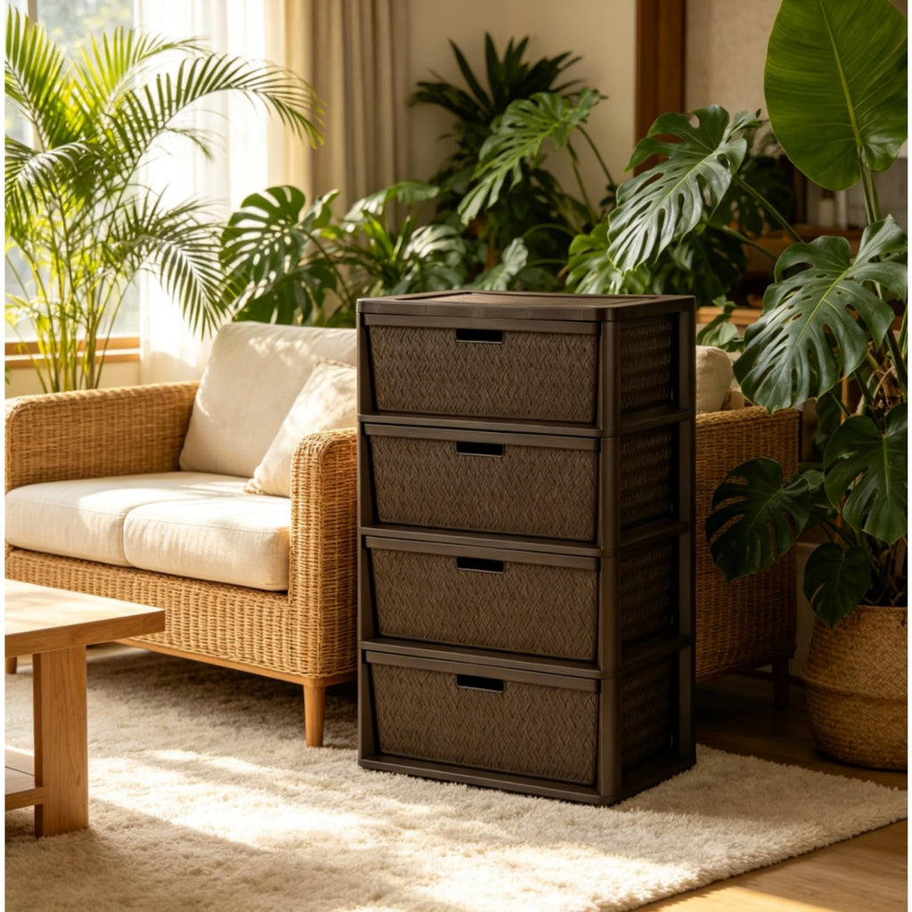 Brown Plastic Storage Organizer Tower Y494