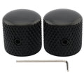 1/4 Inch Steel Dome Knob with Set Screw Black 2Pcs C384289