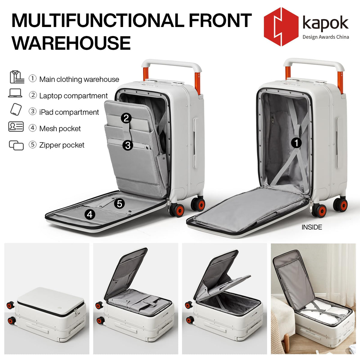 20 Inch Carry On Luggage Aluminum Frame Spinner Wheels X457701