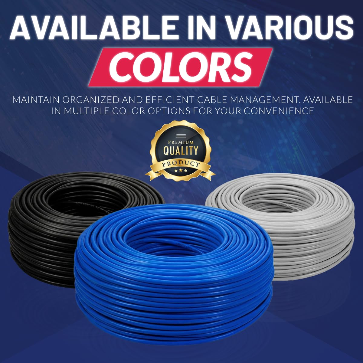 Blue Cat6 Plenum 1000ft 23AWG UTP Ethernet Cable C76959