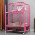 Heavy Duty Metal Cat Cage Dog Crate with Four Wheels O262818