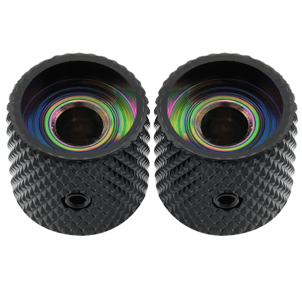 1/4 Inch Steel Dome Knob with Set Screw Black 2Pcs C384289