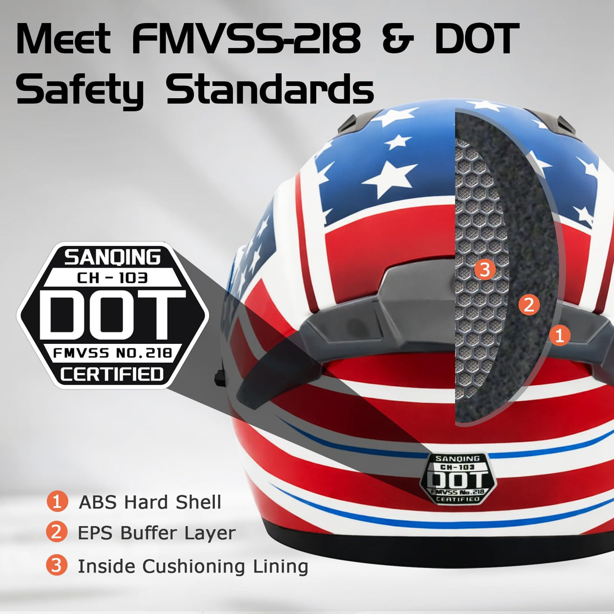 DOT Approved Dual Visor Full Face Motorcycle Helmet K3163