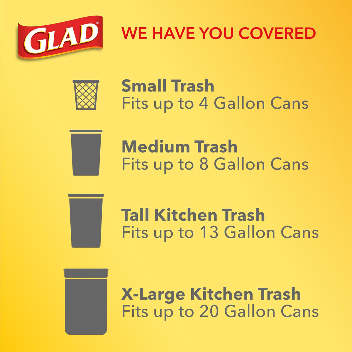 4 Gal 26 Count Trash Bags Pack of 6 V498930