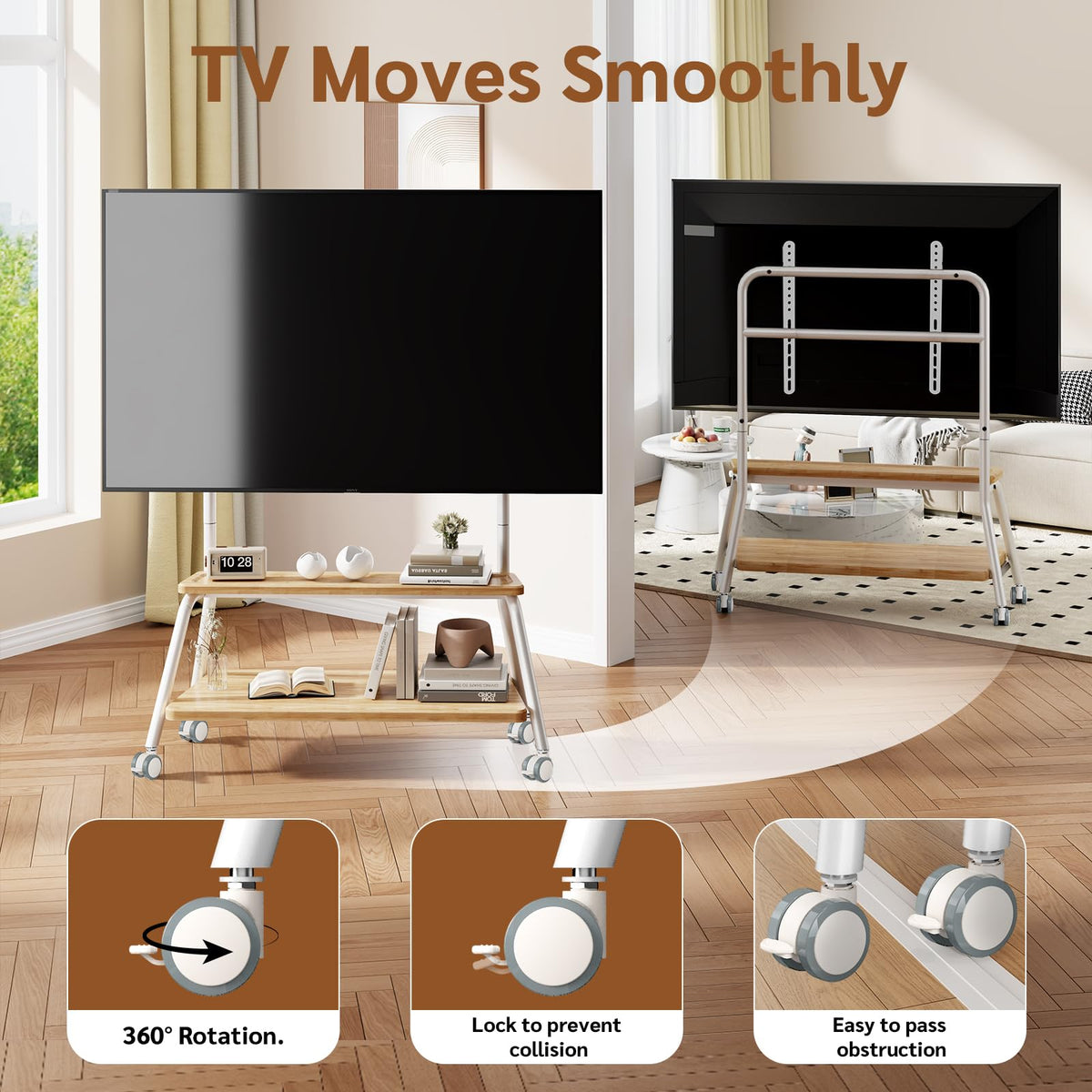 Mobile TV Stand on Wheels for 32-75 Inch TVs U57682