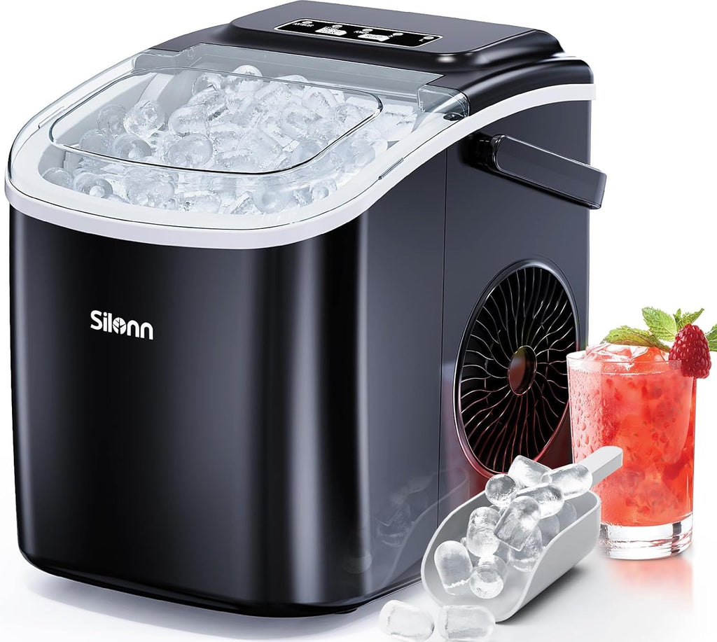 Countertop Ice Maker with Ice Scoop and Basket, Black R1737