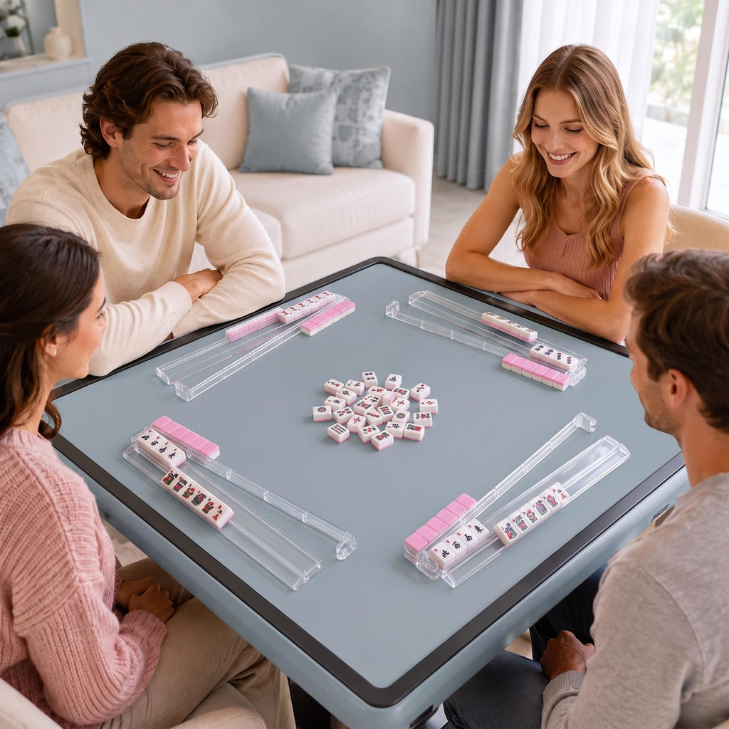 Clear Mahjong Racks with Pushers, 4-Pack X659
