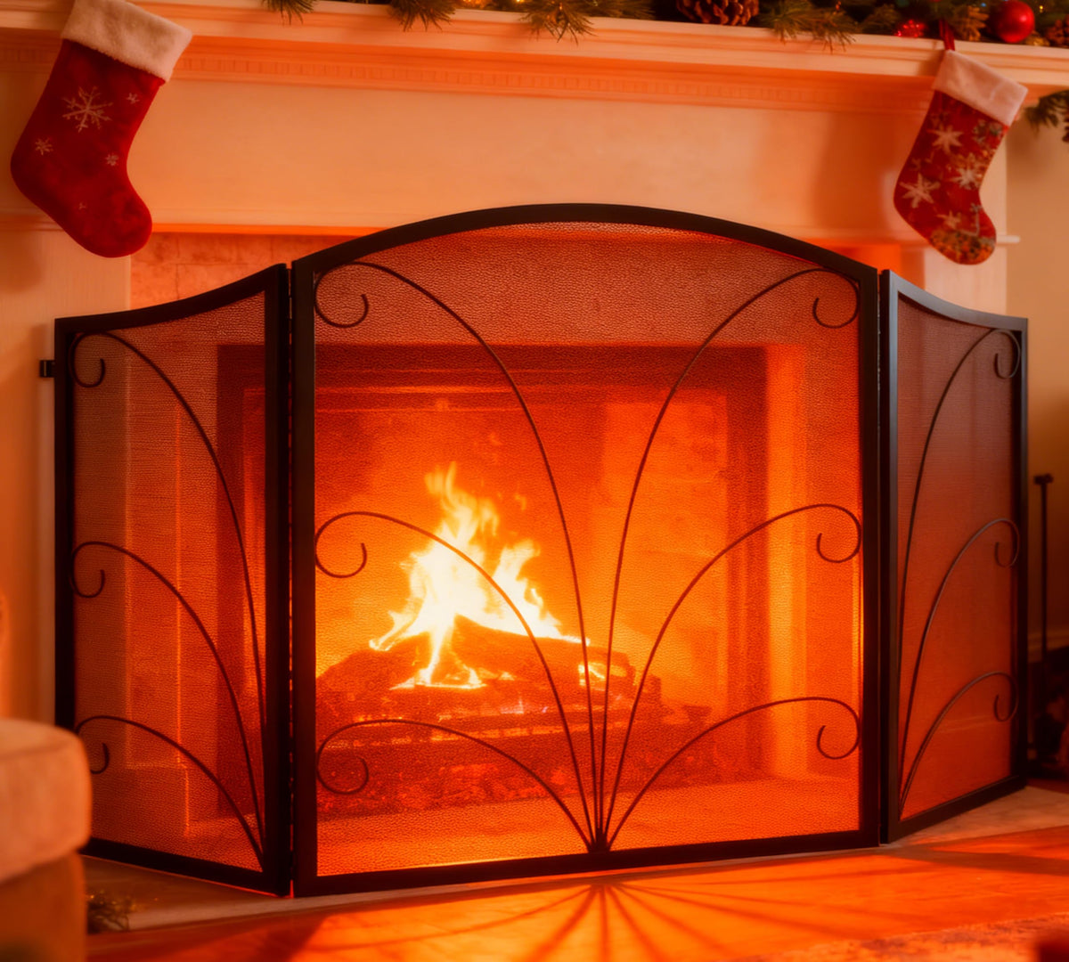 Arched Wrought Iron Fireplace Screen E62100