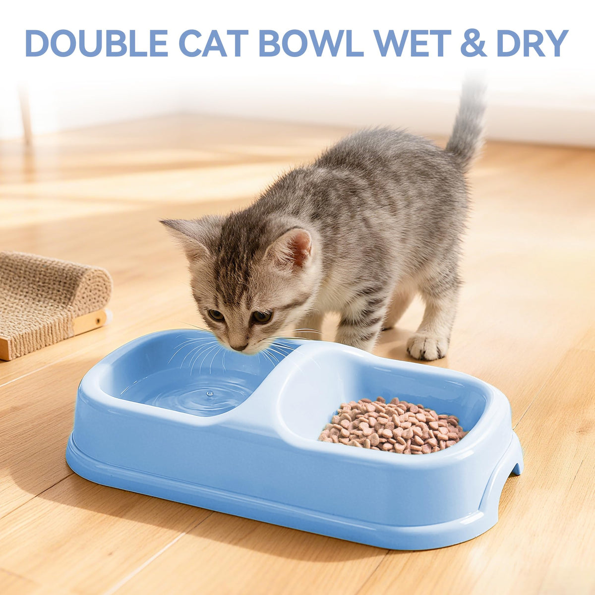 Cat Litter Box Set with Litter Scoop, Double Dish Cat Bowl, Mouse and Ball Toy W80809