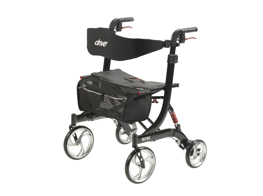 Heavy-Duty Foldable Rollator Walker with Seat, Black X562971