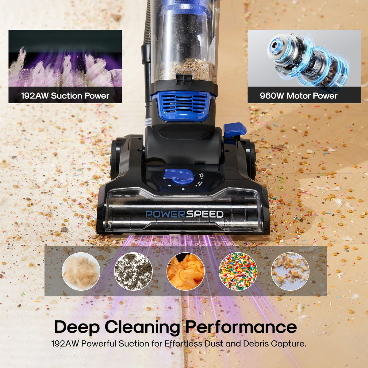 Lightweight Upright Vacuum Cleaner for Carpet and Hard Floor M74175