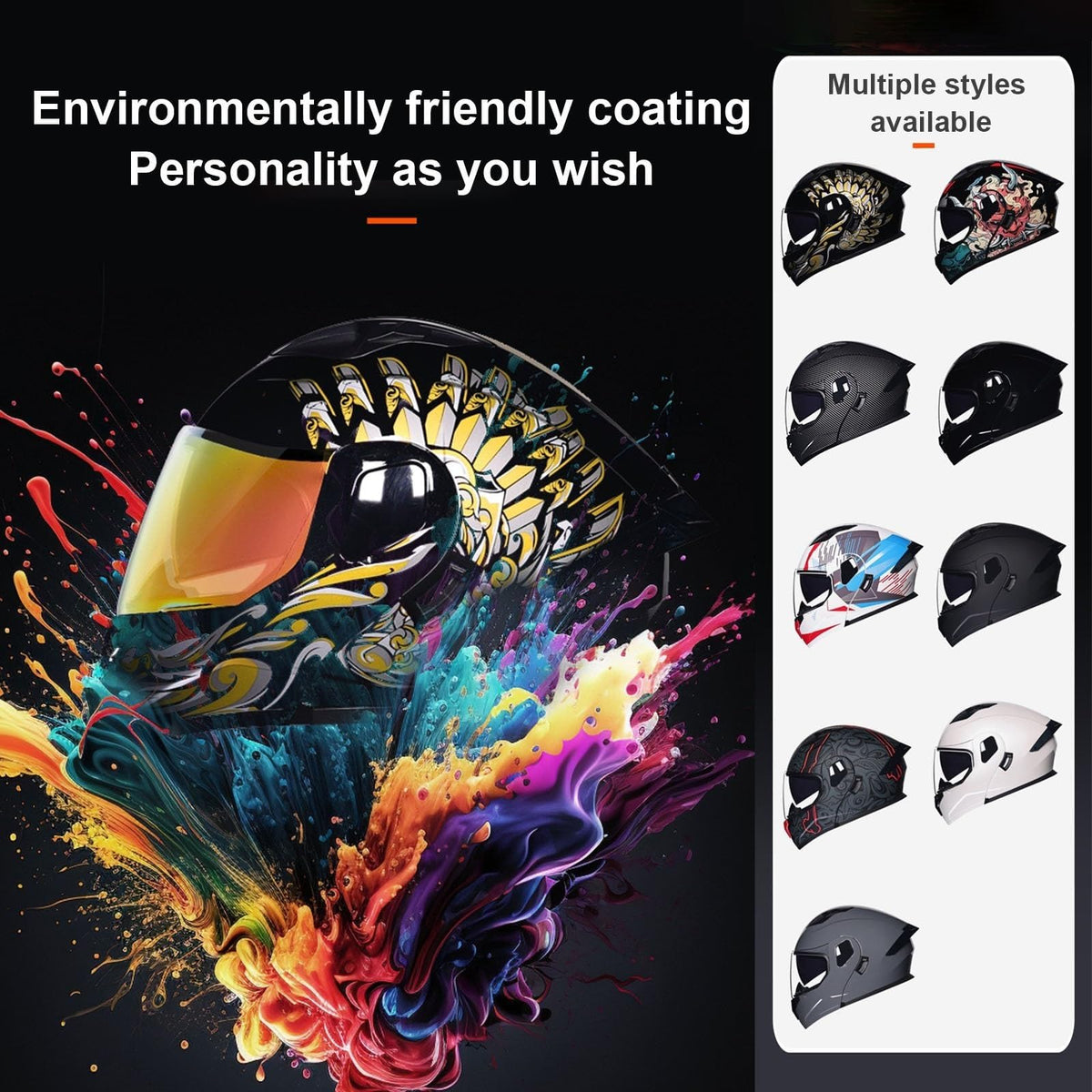 Flip-Up Motorcycle Helmet DOT Certified Dual-Lens L16513