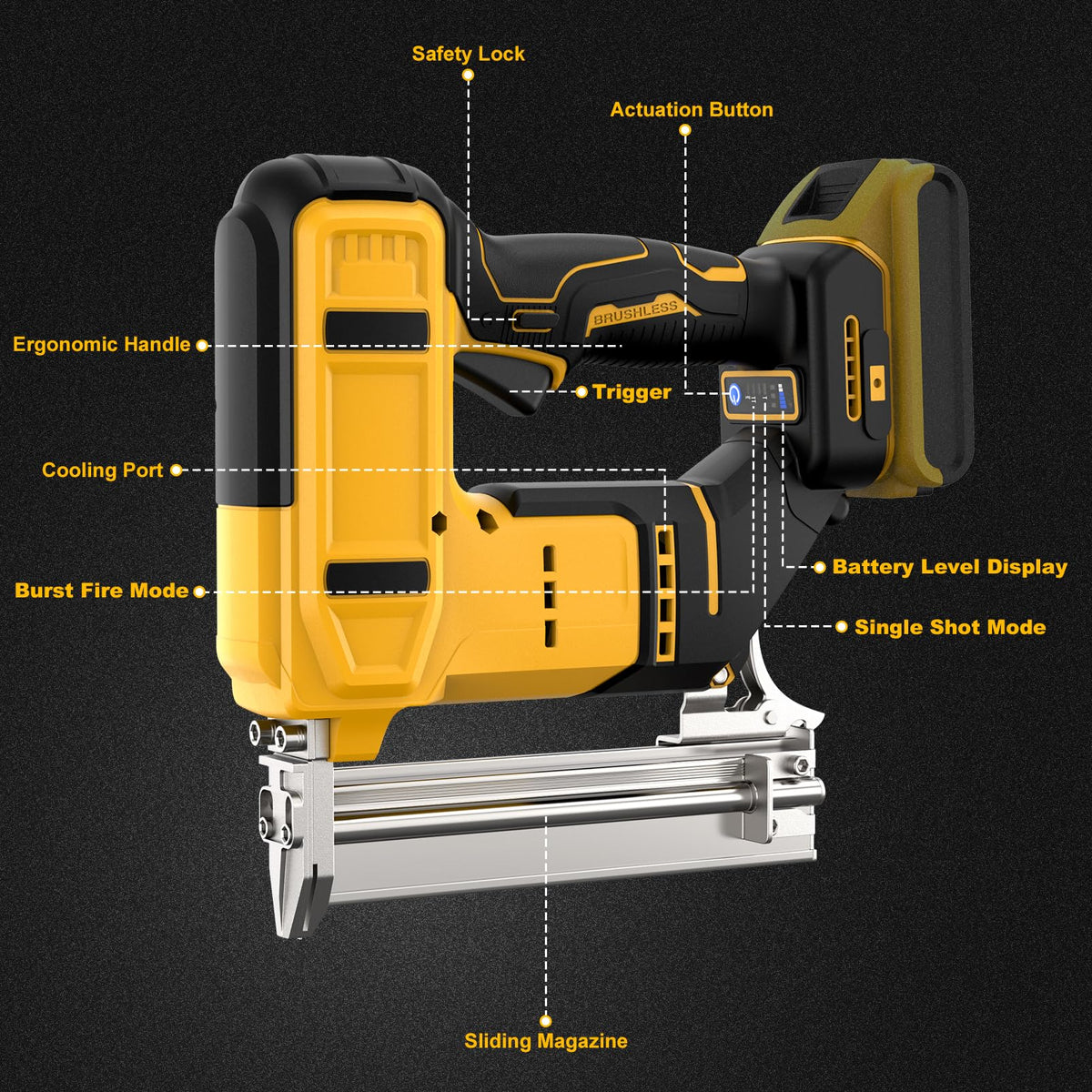 18 Gauge Cordless Brad Nailer with 1000 Nails A921