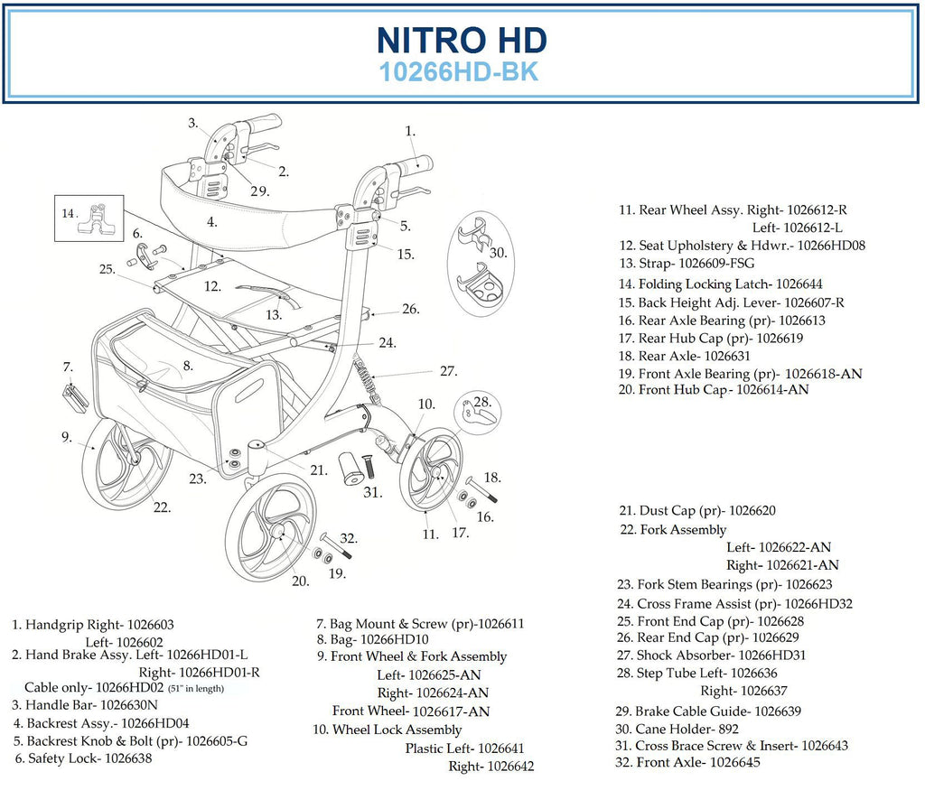 Heavy-Duty Foldable Rollator Walker with Seat, Black X562971