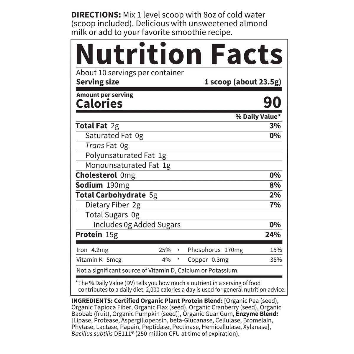 Organic Plant Protein Powder S957