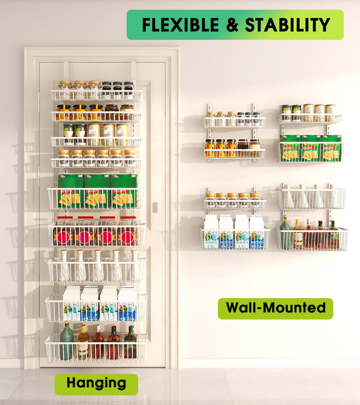 White 9-Tier Over The Door Pantry Organizer C21604