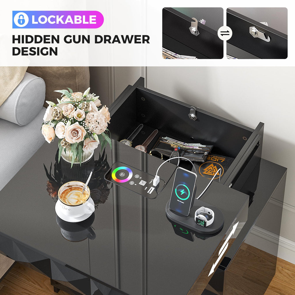 LED Night Stand with Charging Station M7811