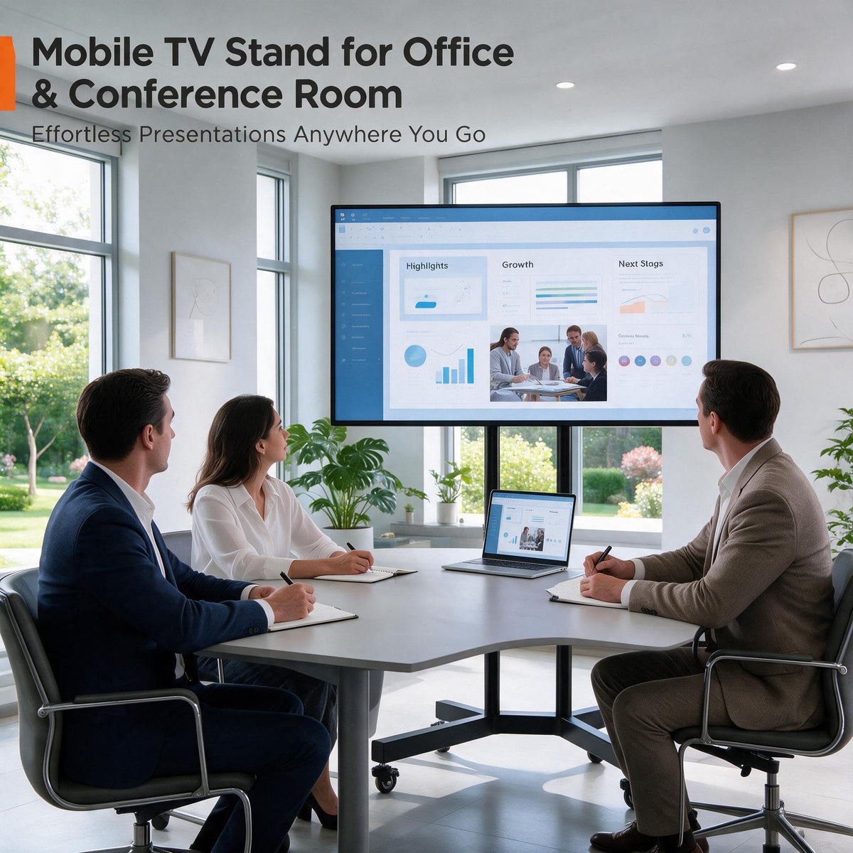 Rolling TV Stand for 32-85 Inch Screens Y49359