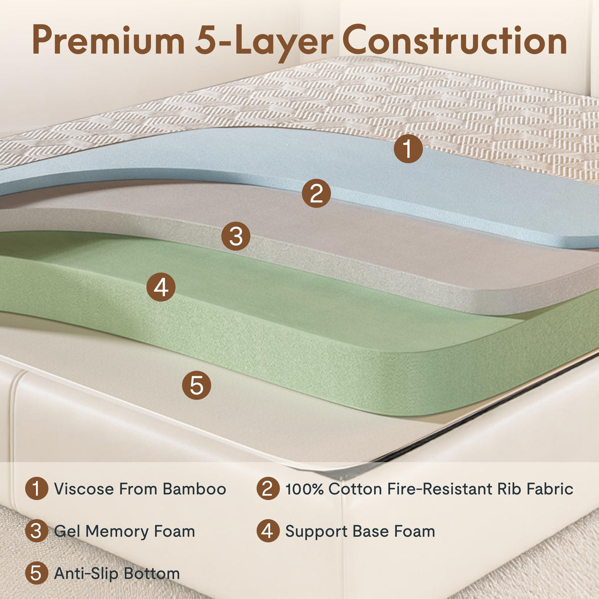 Queen 6" Tri-Fold Mattress D5445