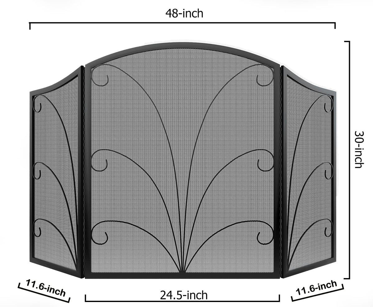Arched Wrought Iron Fireplace Screen E62100