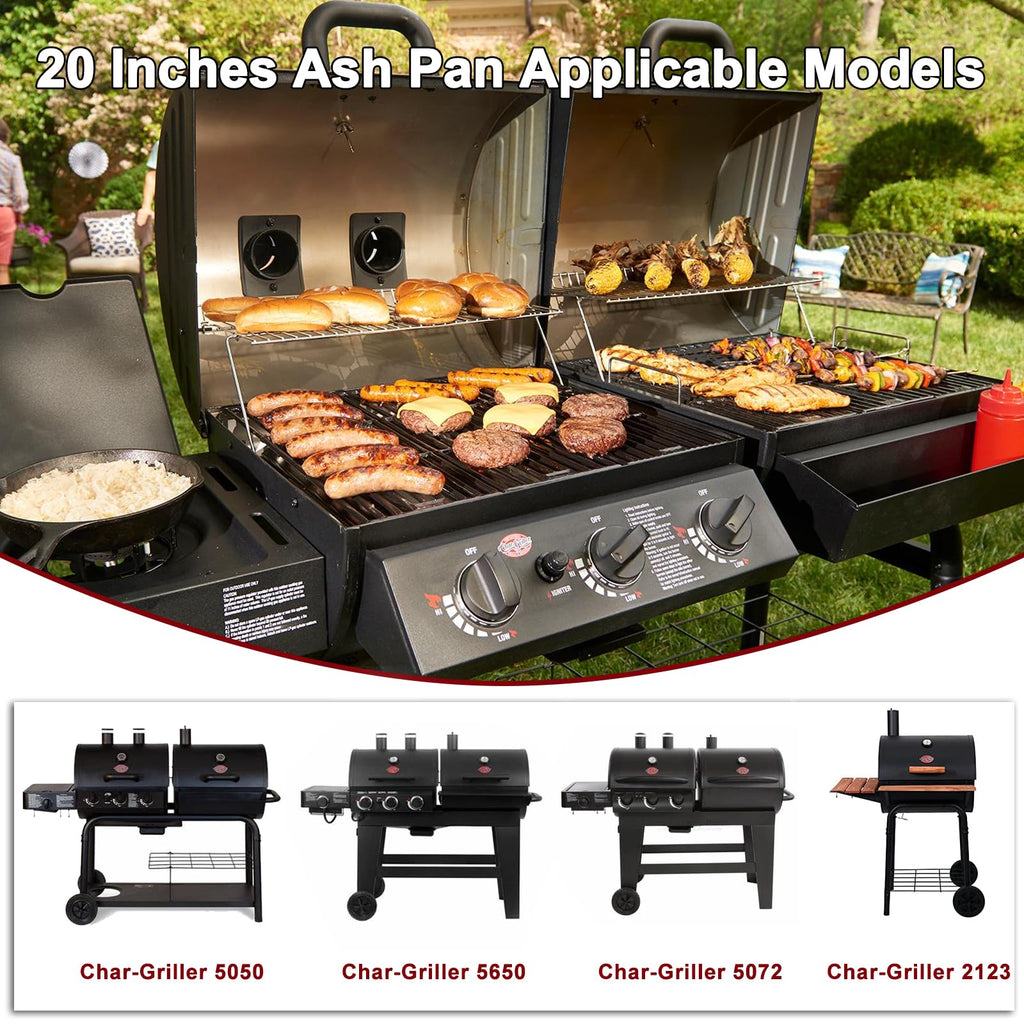 20 Inches Ash Pan Drip Pan and Grill Grates for Charcoal Grills F8560