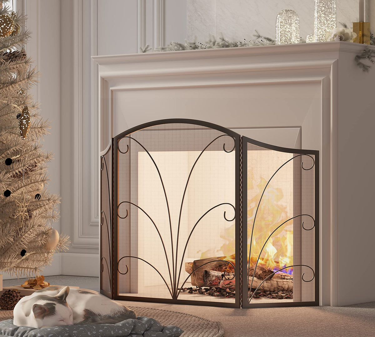 Arched Wrought Iron Fireplace Screen E62100