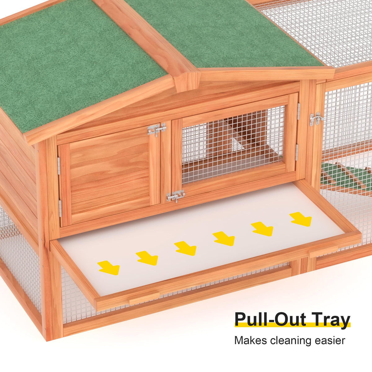 Wooden Chicken Coop 60” 2 Tier with Pull Out Tray & Ramp L82964