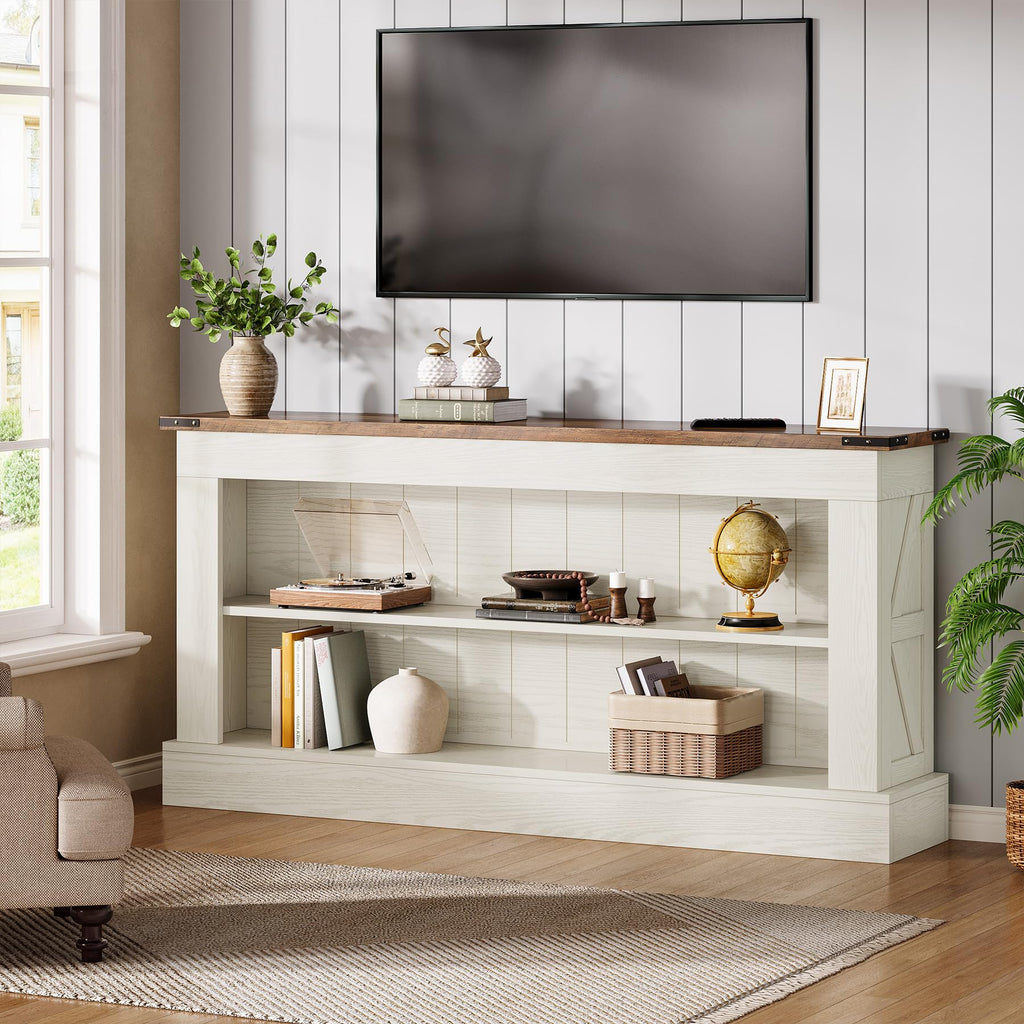 63" 3-Tier Console Table with Storage Shelves E3130
