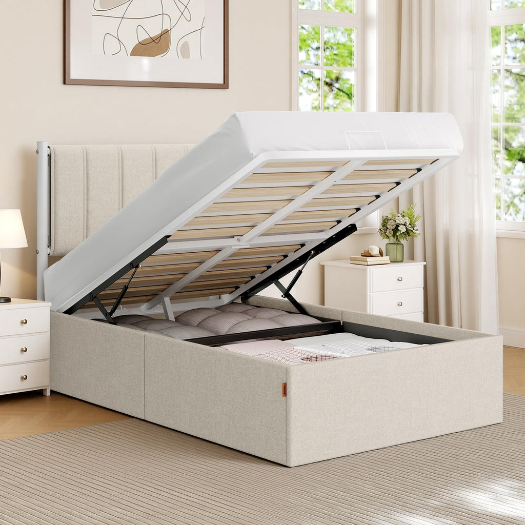 Twin Size Upholstered Lift Up Storage Bed Frame F7610