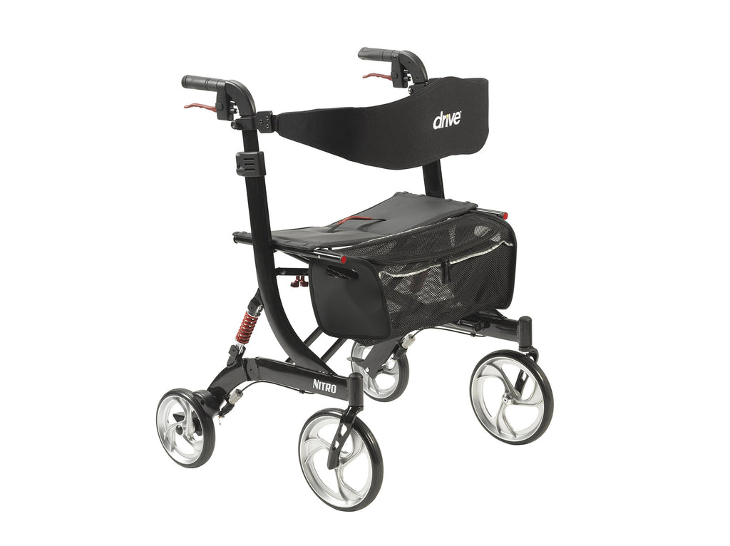 Heavy-Duty Foldable Rollator Walker with Seat, Black X562971