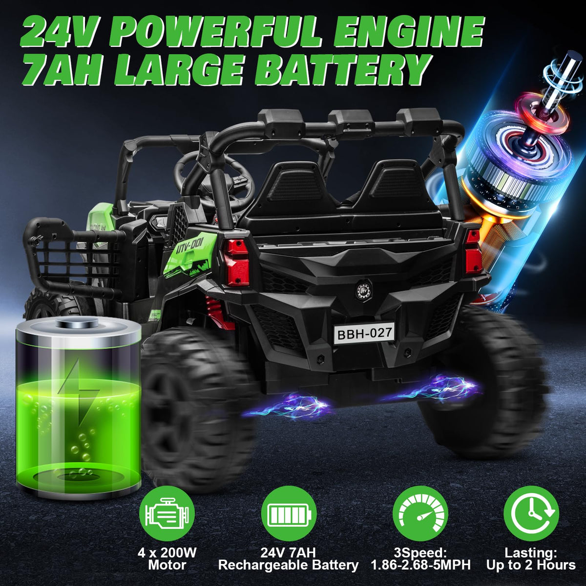 2 Seater 24V Powered Ride on Car with Remote X557964